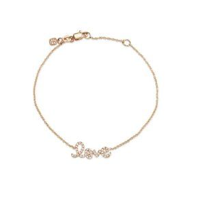 Sydney Evan ROSE GOLD & PAVÉ DIAMOND LOVE  Bracelet- New In Box! Never Worn